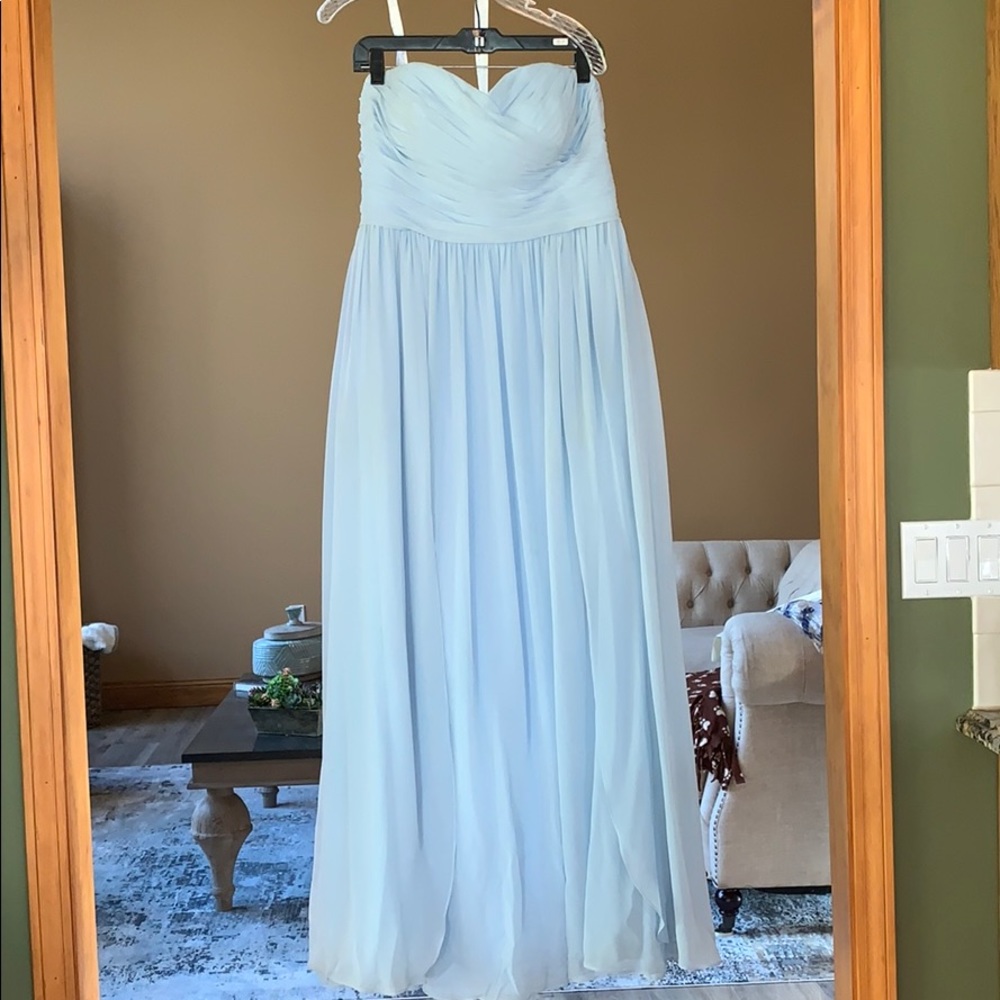 Light blue floor length dress